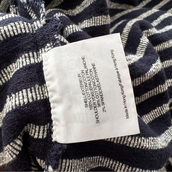 Tory Burch Navy Blue and White Striped Boat Neck Top 3/4 Sleeve - Picture 11 of 14